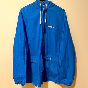 Retro Blue Yachting PVC Rain Jacket O/S